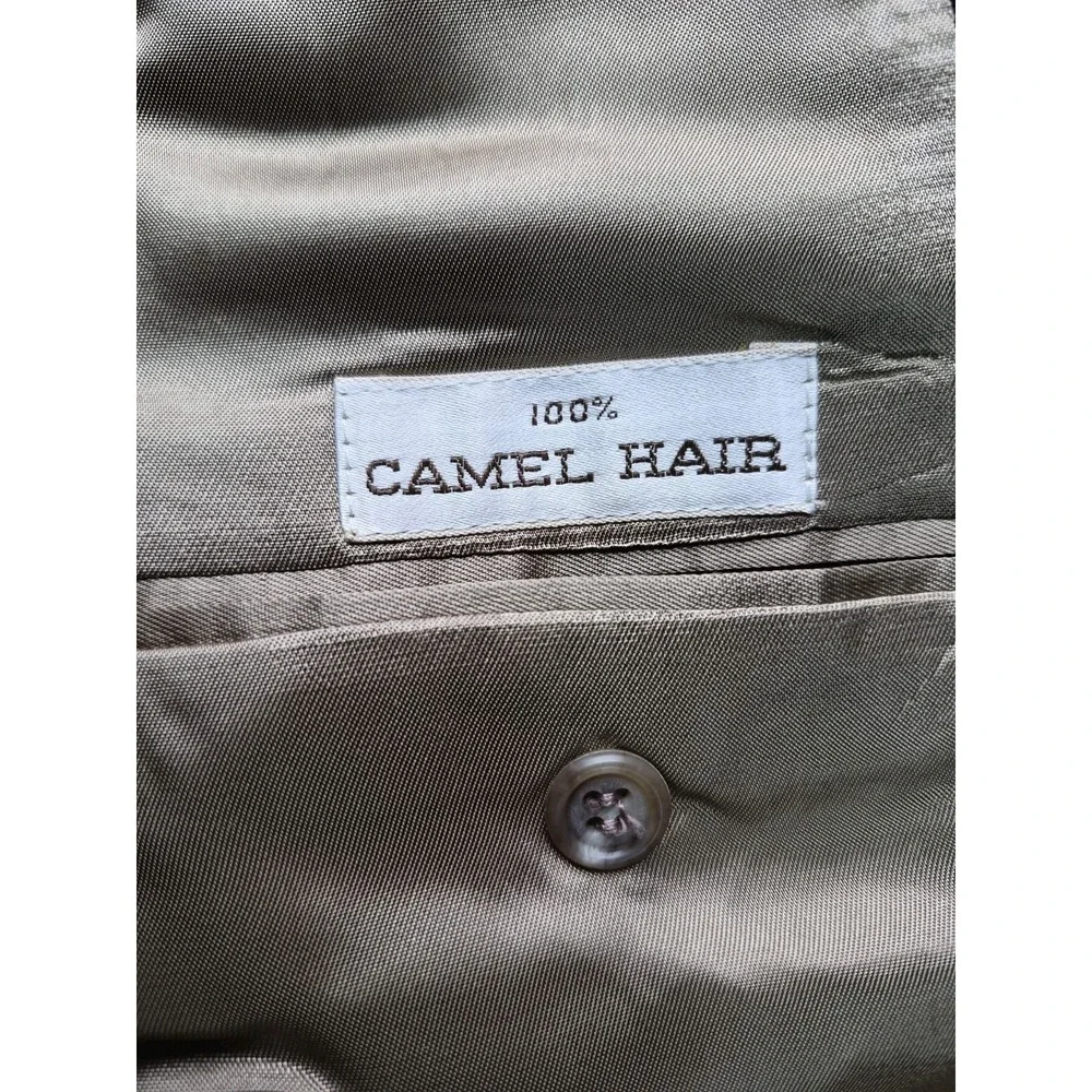 Bill Blass Vintage 44R Brown Camel Hair Blazer Mens 3 Button Sport Coat USA